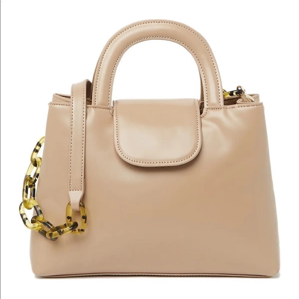 House of Want Taupe Snack Top Handle Satchel Vegan Leather NWD